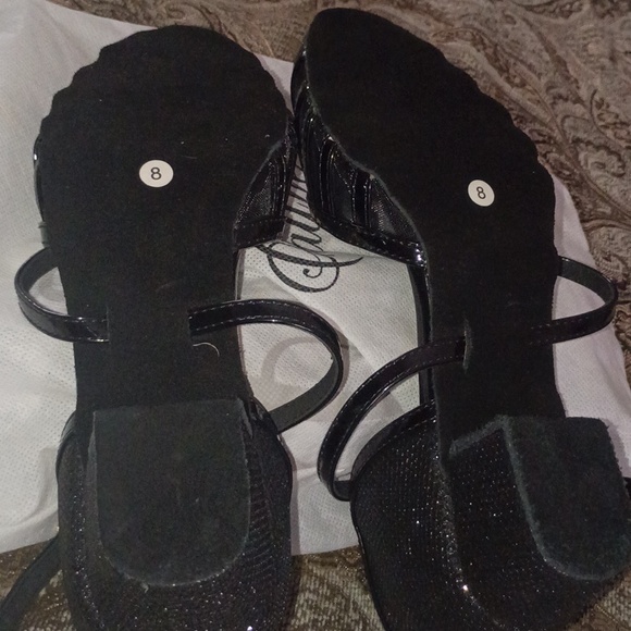 Amazon Low Heel Ballroom Dance Shoes Black Size 8 NWT - Picture 9 of 9